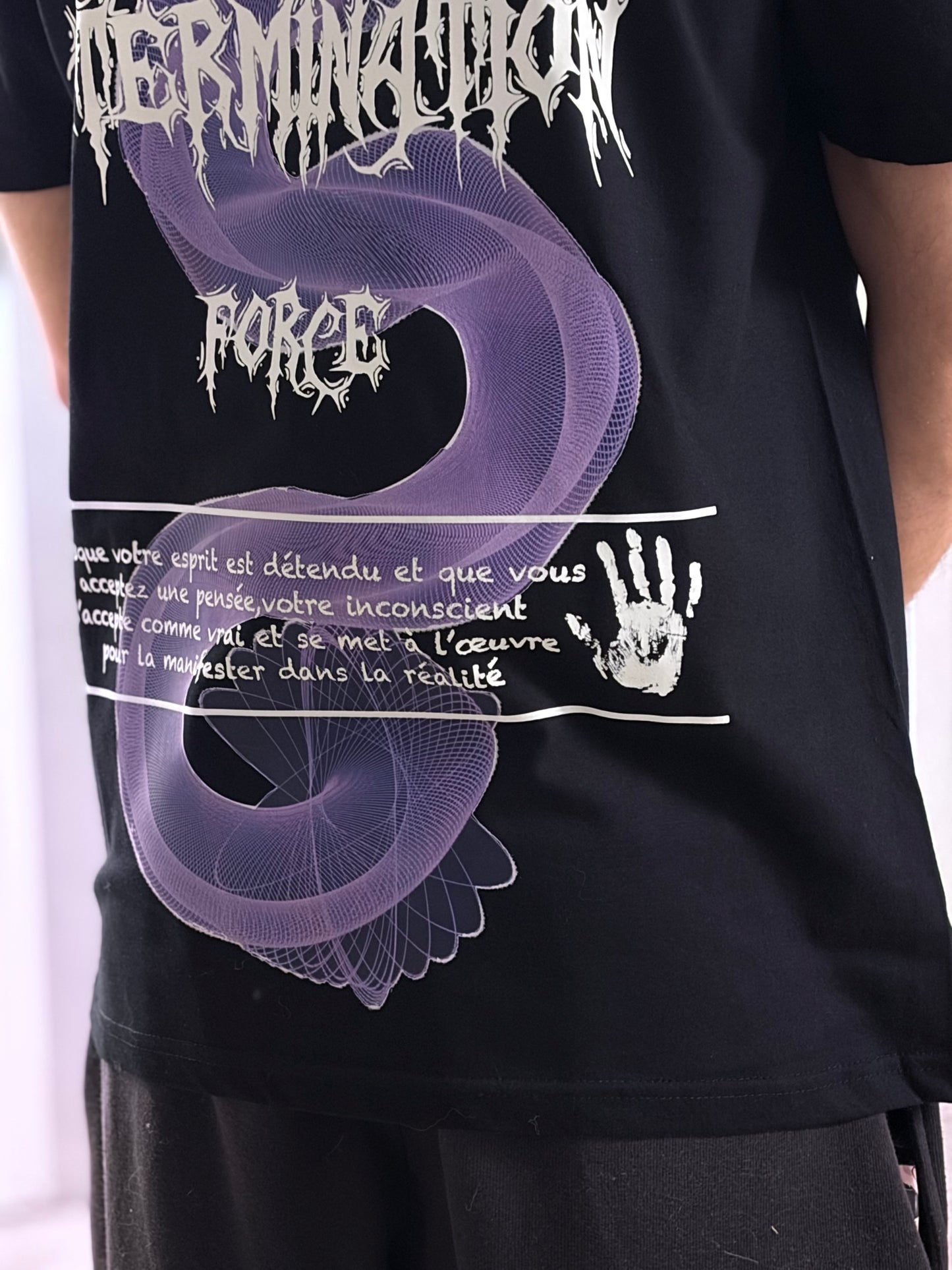 T-SHIRT NOIR : PROGRES, DETERMINATION, FORCE