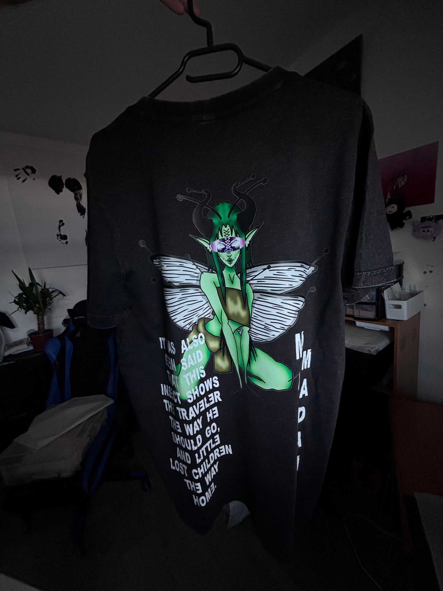 T-SHIRT NOIR CHINE MANTE MADAME