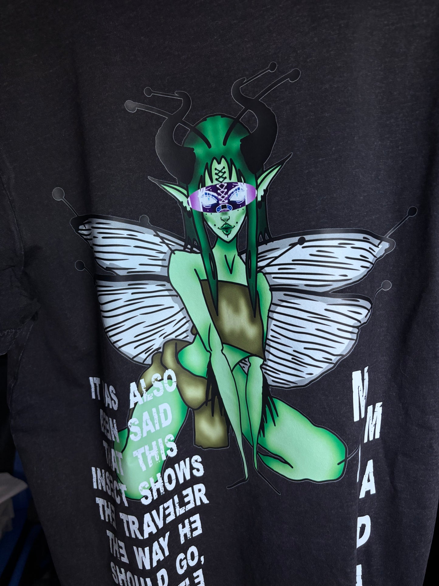 T-SHIRT NOIR CHINE MANTE MADAME