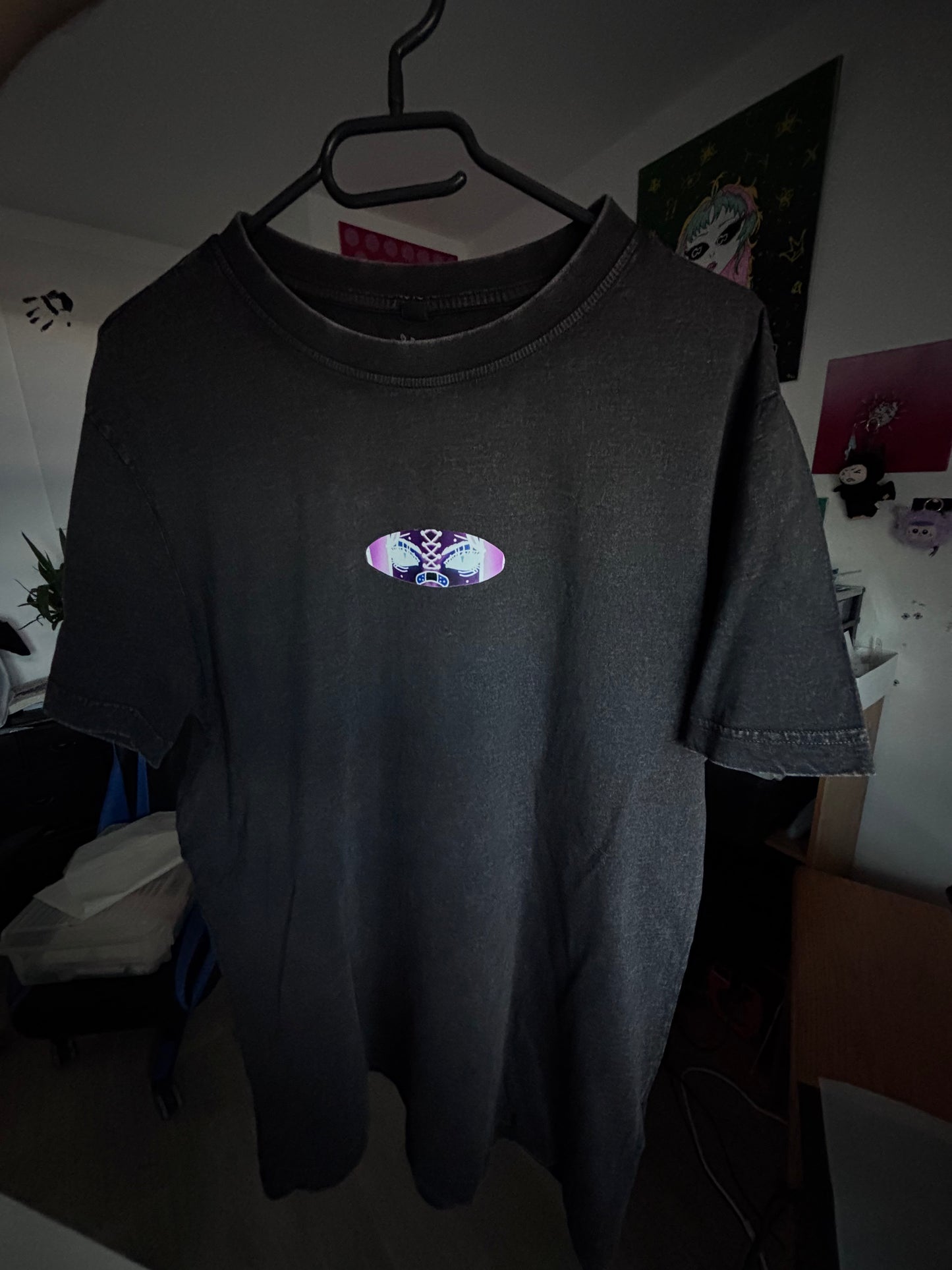 T-SHIRT NOIR CHINE MANTE MADAME