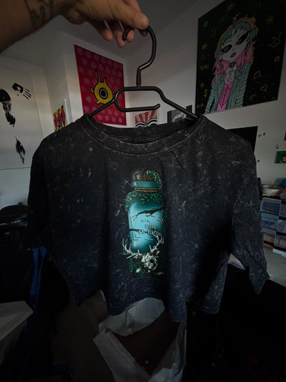 CROP TOP NOIR CHINE : AIR PUR(E) EN BOUTEILLE