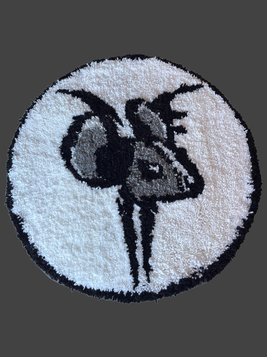 TAPIS FAIT MAIN 55X55 CM : RATZ GRIS