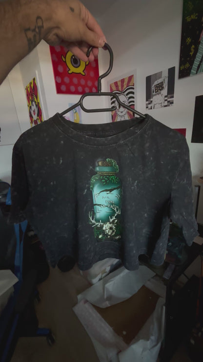 CROP TOP NOIR CHINE : AIR PUR(E) EN BOUTEILLE